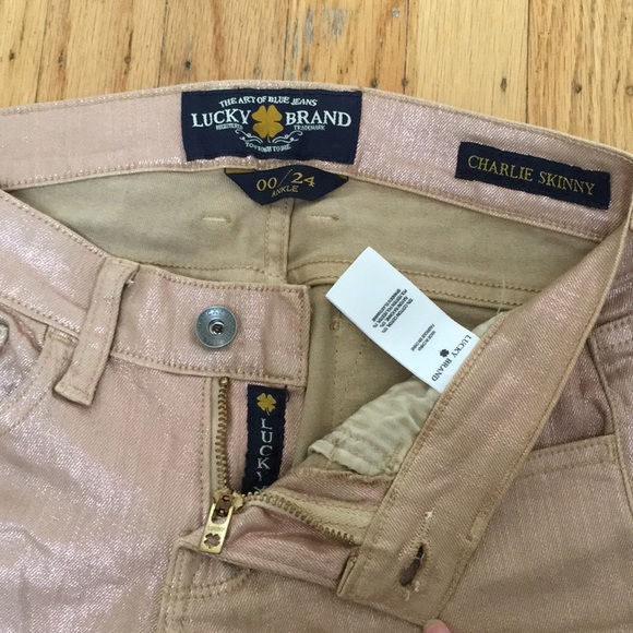 Lucky Brand Metallic Ankle Jeans (00/24w) - Picture 2 of 6